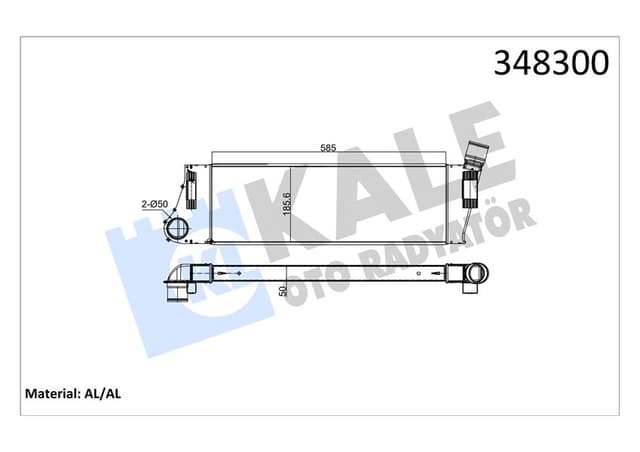 KALE TURBO RADYATÖRÜ INTERCOOLER MGN II-SCENIC II 1.5DCI-1.9DCI AL-PL-BRZ 586x187x40 8200700172-8200115540 OEM: 8200700172-8200115540 - KALE 348300 kodlu oto yedek parça