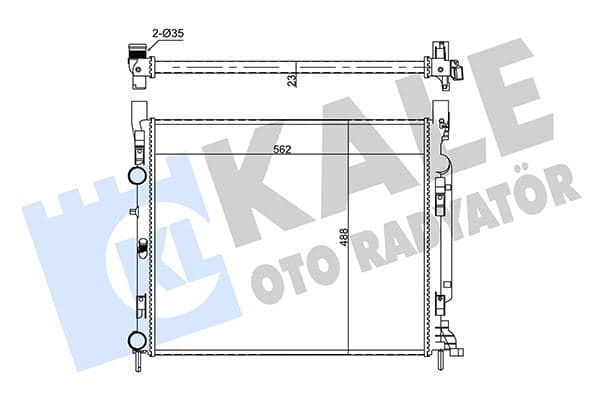 KALE MOTOR SU RADYATORU MERCEDES CITAN W415 12 . RENAULT KANGOO II 1.2TCe-1.5dCi-1.6 16V 08 A4155000102-8200455801 OEM: A4155000102-8200455801 - KALE 351010 kodlu oto yedek parça