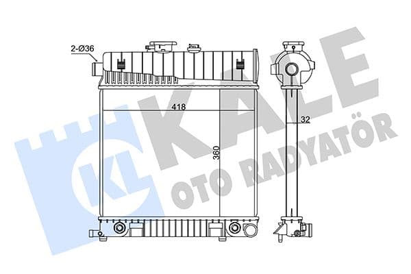 KALE MOTOR SU RADYATORU MERCEDES M111 W202 S202 W210 S210 KLIMASIZ A2025006103 OEM: A2025006103 - KALE 351400 kodlu oto yedek parça