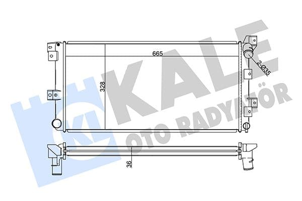 KALE RADYATÖR AL/PL/BRZ VOYAGER-DODGE CARAVAN 2.5TD 96 4798013-K4798013 OEM: 4798013-K4798013 - KALE 351935 kodlu oto yedek parça