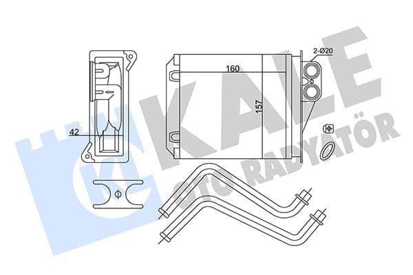 KALE KALORIFER RADYATORU ARKA MERCEDES SPRINTER B906 06 . VW CRAFTER 30-35-50 06 A0038359001 OEM: A0038359001 - KALE 352175 kodlu oto yedek parça