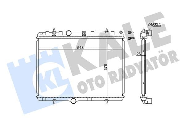 KALE RADYATÖR C3 02 C2 03 207 07 1.4-1.6 16V-1.6HDI AC MEK AL/PL/BRZ 378x548x26 1333.89-1330.P8 OEM: 1333.89-1330.P8 - KALE 352500 kodlu oto yedek parça