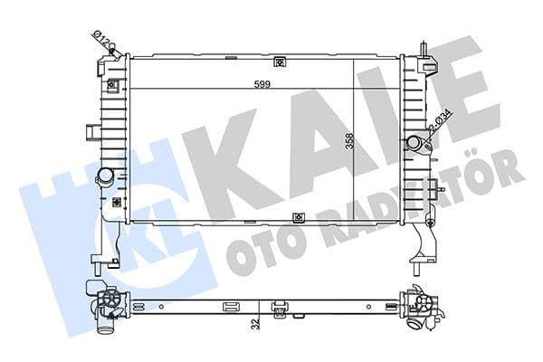 KALE RADYATÖR MERIVA 1.3-1.7CDTI 03 AC KLİMASIZ MEK 600x370 1300260-13148295 OEM: 1300260-13148295 - KALE 354170 kodlu oto yedek parça