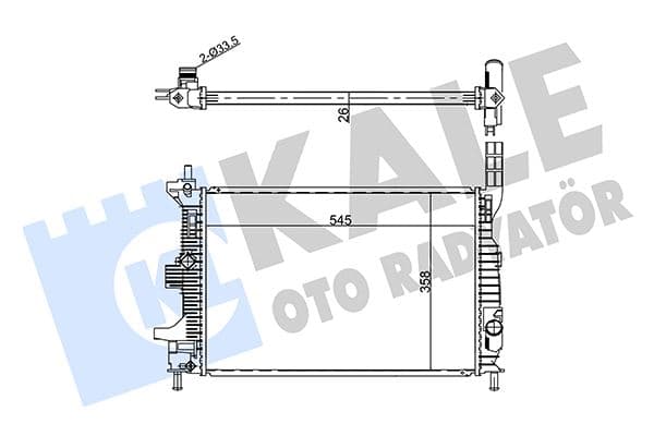 KALE MOTOR SU RADYATOR FOCUS III 13 TRANSIT CONNECT 14 1.0 ECOBOOST CV618005VC-CV618005VB CV618005VA OEM: CV618005VC-CV618005VB CV618005VA - KALE 354230 kodlu oto yedek parça