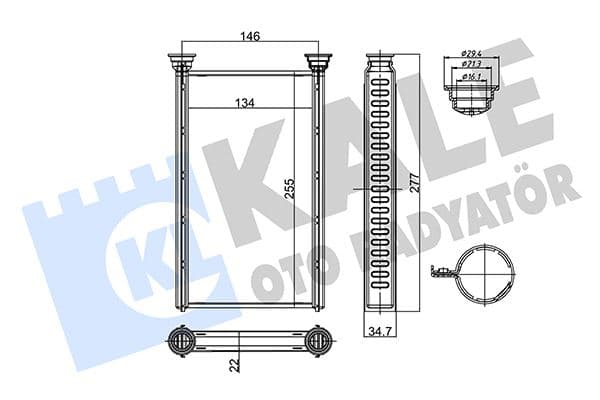 KALE KALORIFER RADYATORU BMW N13 N20 N26 N47 B37 B38 B47 B48 B58 F20 F22 F30 F32 F34 F36 64119229486 OEM: 64119229486 - KALE 356130 kodlu oto yedek parça
