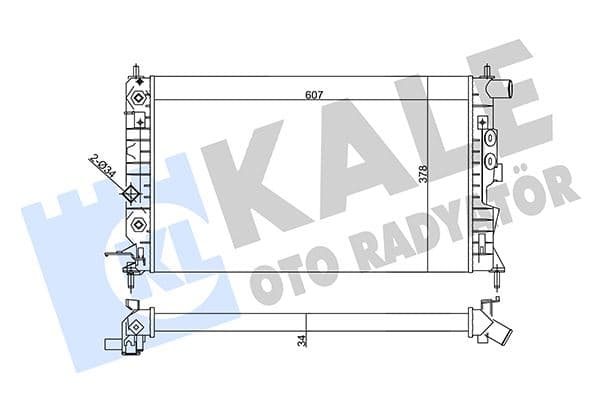 KALE SU RADYATÖRÜ OPEL VECTRA B 1.6I 2.0I 1.6 1.8 2.0 2.2. 16V 95-02 AT AC MEKANİK 607x378x34 1300221-1300240-24402888-52464524-1300159-52479101-52484607-52464573-52479099-1300182-52488059 52492109-1300223-52492106-1300160 OEM: 52492109-1300223-52492106-1300160 - KALE 357040 kodlu oto yedek parça