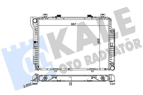 KALE MOTOR SU RADYATORU MERCEDES S-CLASS W140 93 98 A1405002303 OEM: A1405002303 - KALE 360200 kodlu oto yedek parça