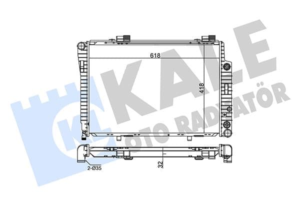 KALE MOTOR SU RADYATORU MERCEDES W202 S202 C208 R170 A2025002203 OEM: A2025002203 - KALE 360300 kodlu oto yedek parça