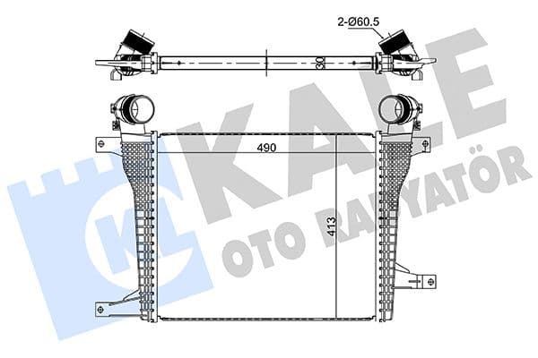 KALE TURBO RADYATÖRÜ OPEL ANTARA A 2.0-2.2 CDTI 10 - CHEVROLET CAPTIVA 2.0D-2.2D 4WD 11 BRAZING 49 0X413X30 20874705-42348293-4802129 OEM: 20874705-42348293-4802129 - KALE 360645 kodlu oto yedek parça