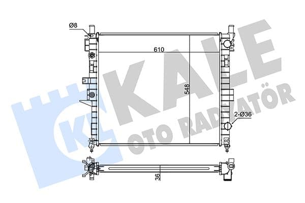 KALE MOTOR SU RADYATORU MERCEDES ML-CLASS W163 98 05 A1635000103 OEM: A1635000103 - KALE 361100 kodlu oto yedek parça