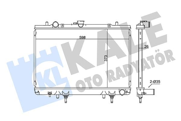 KALE RADYATÖR MITSUBISHI L200 AL/PL/BRZ 698x408x26 MR127853 OEM: MR127853 - KALE 362200 kodlu oto yedek parça