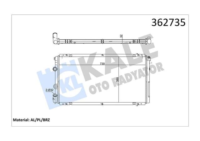 KALE 351020 MOTOR SU RADYATÖRÜ RENAULT MASTER II 01 OPEL MOVANO 01 1.9dCi 2.5dCi 2.8 DTI MT AC-NAC BRAZING 730x388x32 7701043693-7701046210-2140000QAH OEM: 7701043693-7701046210-2140000QAH - KALE 362735 kodlu oto yedek parça