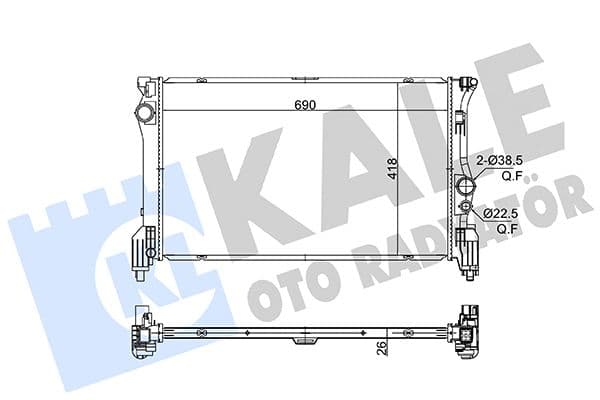 KALE MOTOR SU RADYATORU MERCEDES VITO W447 14 A4475010001 OEM: A4475010001 - KALE 363280 kodlu oto yedek parça