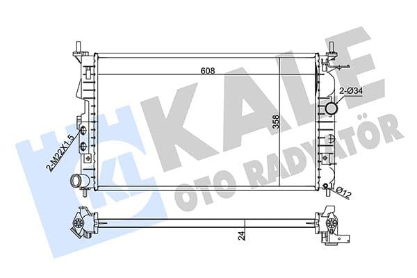 KALE RADYATÖR VECTRA B AC KLİMASIZ MEK OTOM 607x378x24 1300159-1300160-1300180-1300185 OEM: 1300159-1300160-1300180-1300185 - KALE 374100 kodlu oto yedek parça