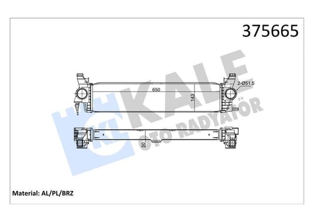 KALE TURBOSARJ RADYATORU MERCEDES VITO W447 14 A4475010501 OEM: A4475010501 - KALE 375665 kodlu oto yedek parça