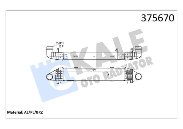 KALE TURBOSARJ RADYATORU MERCEDES W204 S204 C204 W212 C207 A207 A2045000000 OEM: A2045000000 - KALE 375670 kodlu oto yedek parça