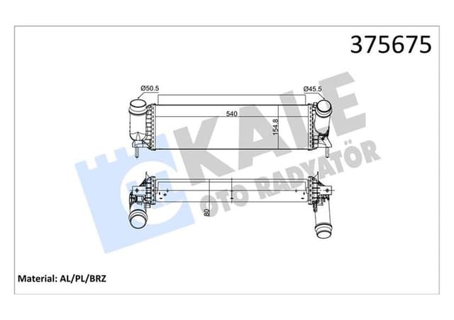 KALE TURBO RADYATÖRÜ INTERCOOLER NISSAN NAVARA NP300 2.3 DCI 15 MERCEDES X-CLASS 2.3 3.0D 15 BRAZING 80MM 144614JA0B OEM: 144614JA0B - KALE 375675 kodlu oto yedek parça