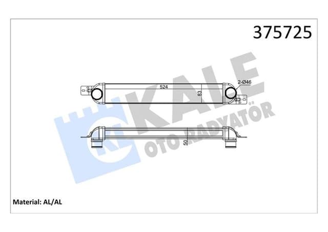 KALE INTERCOOLER OPEL MERIVA A 1.3-1.7CDTI MT 03 10 BRAZING AL-AL 524X83X50 TURBO RADYATÖRÜ 1300411-13148294 OEM: 1300411-13148294 - KALE 375725 kodlu oto yedek parça