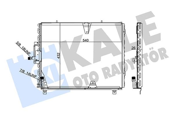 KALE KLIMA RADYATORU MERCEDES W124 S124 C124 A1248301070 OEM: A1248301070 - KALE 392700 kodlu oto yedek parça