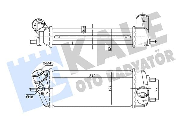 KALE-RADYATOR İNTERCOOLER ACCENT III-KIA RIO II 1.5 CRDI 05 OEM: 282702A401-282702A451-282712A401 - KALE 352805 kodlu oto yedek parça