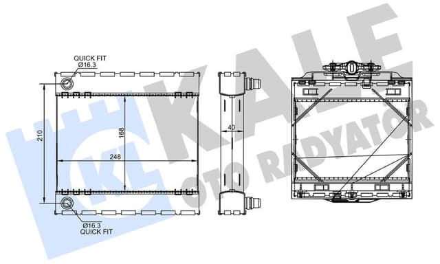 KALE-RADYATOR ILAVE SU RADYATORU SAG BMW F10 F01 F06 F07 F12 F13 OEM: 17117802662 - KALE 364310 kodlu oto yedek parça