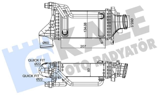KALE-RADYATOR TURBOSARJ RADYATORU MERCEDES M274 W205 S205 C205 A205 W212 C207 W213 C238 C253 V167 R172 OEM: A2740900614 - KALE 375965 kodlu oto yedek parça
