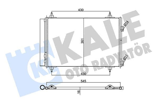 KALE-RADYATOR KLİMA KONDENSERİ BERLINGO-PARTNER 08 C4 04 307 00 1.4 16V1.6 16V-2.0 16V AL/AL 570x359x16 OEM: 6455.GK-6455.CY - KALE 377900 kodlu oto yedek parça
