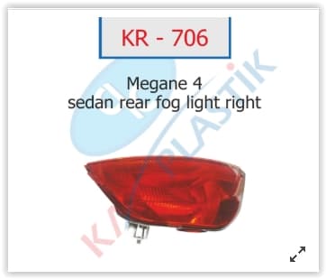 KAYA ARKA SİS FAR LAMBASI SAĞ MGN 4 SEDAN MODEL 265808906R OEM: 265808906R - KAYA KR706 kodlu oto yedek parça