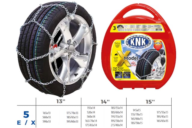 KNK PATİNAJ ZİNCİRİ TAKMATİK ÇAPRAZ 13-14-15 JANT ZİNCİR EBATLARI İÇİN RESİME BAKINIZ  - KNK1 X05 kodlu oto yedek parça