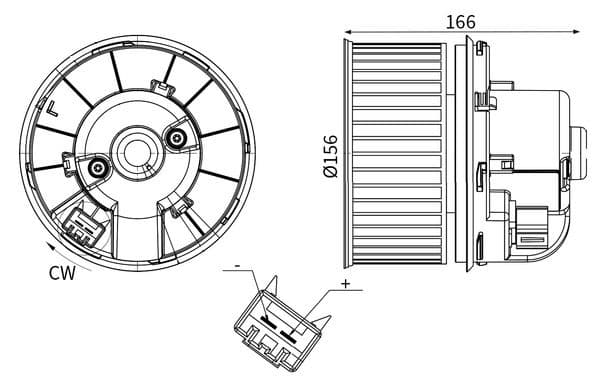 MAHLE KALORİFER MOTORU MONDEO 07> OEM: 6G9T18456AA-1716612 - MAHLE AB245000S kodlu oto yedek parça