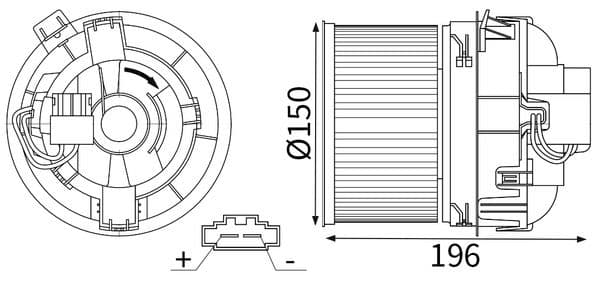 MAHLE KALORİFER MOTORU PEUGEOT P508 10>18 OEM: 6441.EW - MAHLE AB449000S kodlu oto yedek parça