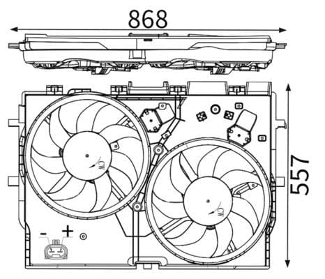 MAHLE FAN MOTORU KOMPLE ÇİFTLİ DAVLUMBAZLI BOXER III-JUMPER III-DUCATO III 2.2-2.3-3.0 HDI-JTD AC/NAC OEM: 1250.H9-1358010080-1393260080 - MAHLE CFF228000S kodlu oto yedek parça