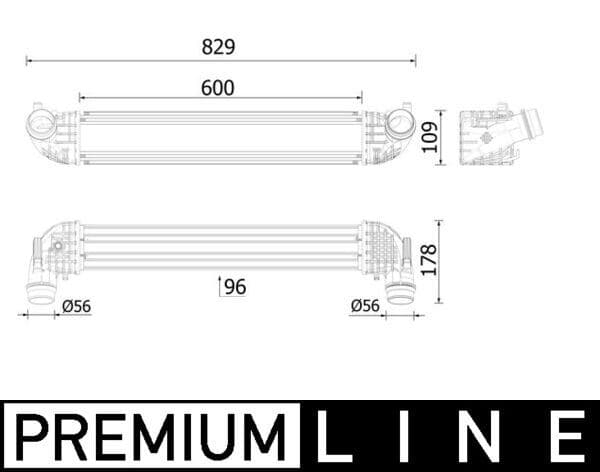 MAHLE TURBO RADYATÖRÜ INTERCOOLER OPEL ASTRA K 15 22 1.6 CDTI DTH-DTN-DTI-DTU 600X111X95 39185909-39109105-39075515-13356647 OEM: 39185909-39109105-39075515-13356647 - MAHLE CI611000P kodlu oto yedek parça