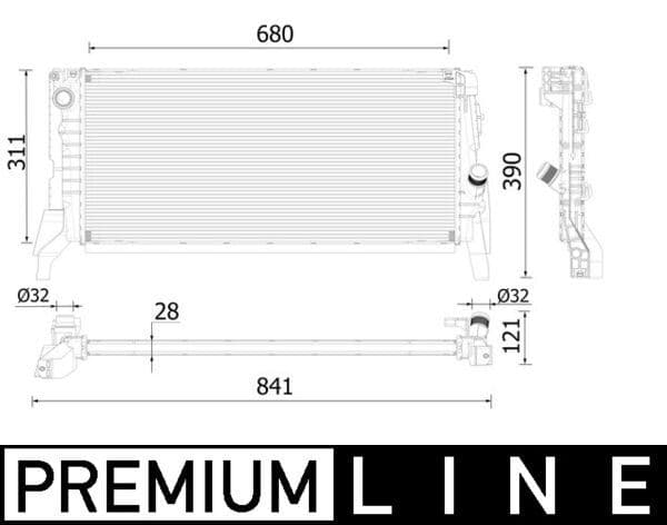 MAHLE MOTOR SU RADYATORU PREMIUM LINE BMW F40 F45 F46 F48 F39 MINI F60 F54 F57 17117617636 OEM: 17117617636 - MAHLE CR2310000P kodlu oto yedek parça