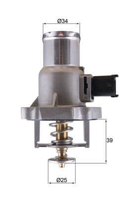 MAHLE TERMOSTAT ASTRA G 1.6 16V 00-05 -ASTRA H 1.6 06>MERIVA-VECTRA C-ZAFIRA 105C Z16 XEP/Z16XER/A16XER OEM: 55577072-1338178-6338018-71744389 - MAHLE TM55105 kodlu oto yedek parça