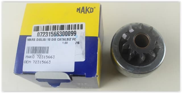 MAKO MARŞ DİŞLİSİ 10 DİŞ ÇATALSIZ FORD- DODGE-MF-TF OEM: 72315663 - MAKO 72315663 kodlu oto yedek parça