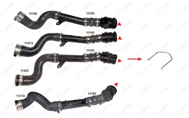 NIFEA TURBOSARJ BORU SEGMANI RENAULT CLIO IV-CAPTUR-LOGAN II-SANDERO II-DOKKER-DUSTER K9K 1.5dCi . MERCEDE S CITAN OM607 W415 OEM: A4150900437-144602760R - NIFEA 11014 kodlu oto yedek parça