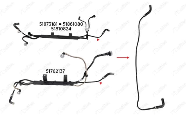 NIFEA YAKIT BORUSU BRAKET HARIC NEW DOBLO 1.3 MULTIJET OEM: 51873181 - NIFEA 14616 kodlu oto yedek parça