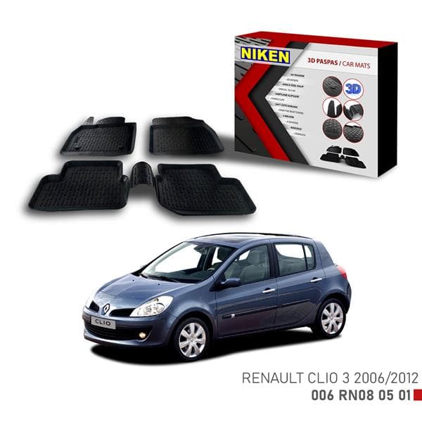 NIKEN 3D PASPAS RENAULT CLIO 3 2006-2012  - NIKEN 006RN080501 kodlu oto yedek parça