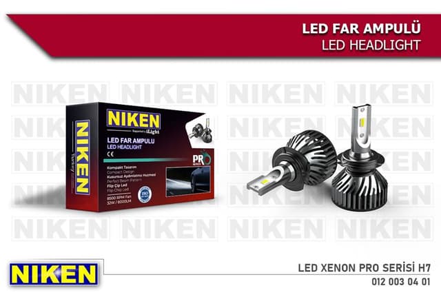 NIKEN AMPÜL LED XENON PRO SERISI H7  - NIKEN 0120030401 kodlu oto yedek parça
