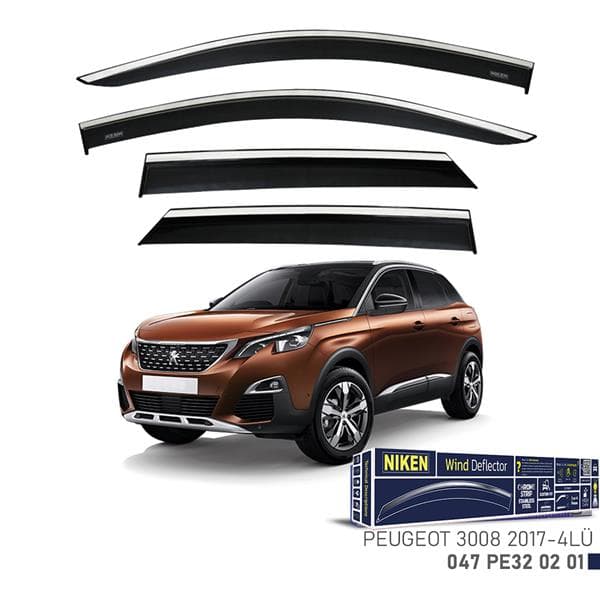 NIKEN KROMLU CAM RÜZGARLIĞI PEUGEOT 3008 2017- 4LÜ - NIKEN 047PE320201 kodlu oto yedek parça