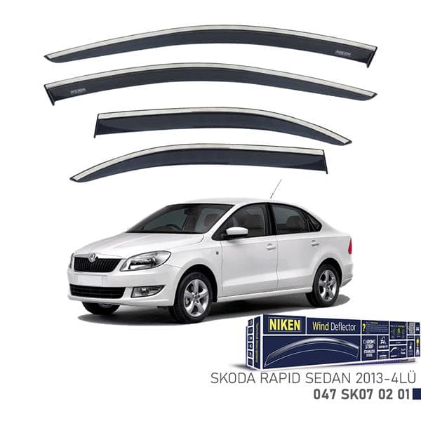 NIKEN KROMLU CAM RÜZGARLIĞI SKODA RAPID SEDAN 2013- 4LÜ  - NIKEN 047SK070201 kodlu oto yedek parça