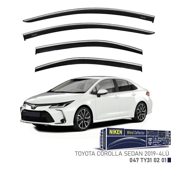 NIKEN KROMLU CAM RÜZGARLIĞI TOYOTA COROLLA SD 2019- 4LÜ  - NIKEN 047TY310201 kodlu oto yedek parça