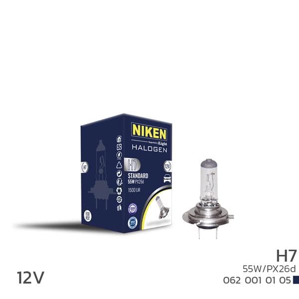 NIKEN NIKEN H7 55W HALOJEN AMPUL PX26d 12V  - NIKEN 0620010105 kodlu oto yedek parça