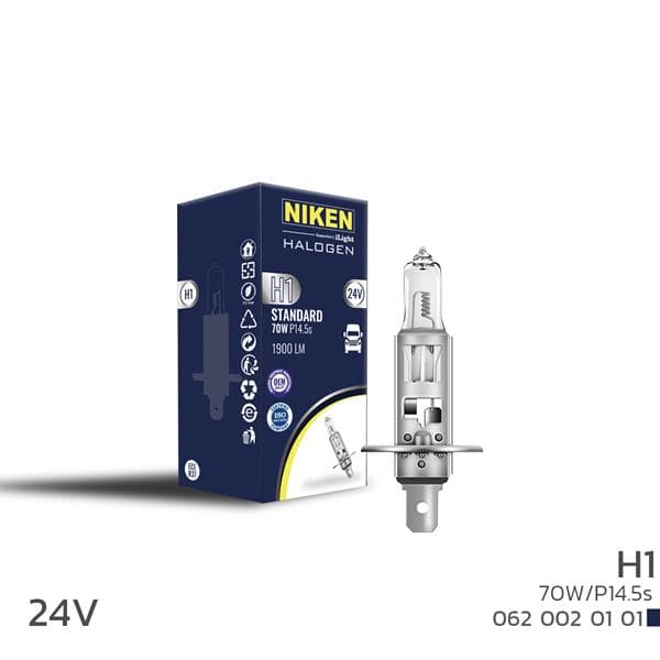 NIKEN NIKEN 24V H1 70W HALOJEN AMPUL P14.5s OEM: UNIVERSAL - NIKEN 0620020101 kodlu oto yedek parça