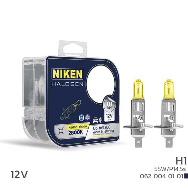 NIKEN NIKEN 12V H1 55W SARI IŞIK AMPUL P14.5s 2800K UNIVERSAL OEM: UNIVERSAL - NIKEN 0620040101 kodlu oto yedek parça