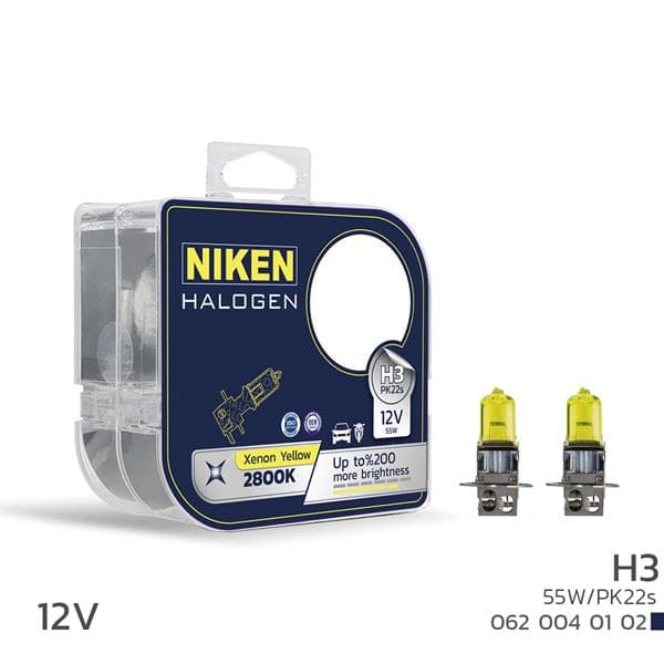 NIKEN NIKEN 12V H3 55W SARI IŞIK AMPUL PK22s 2800K OEM: UNIVERSAL - NIKEN 0620040102 kodlu oto yedek parça