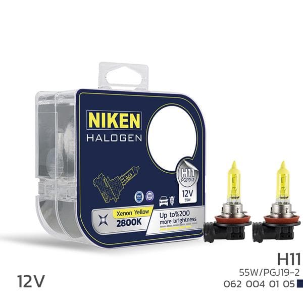 NIKEN NIKEN 12V H11 55W SARI IŞIK AMPUL PG319-2 2800K OEM: UNIVERSAL - NIKEN 0620040105 kodlu oto yedek parça