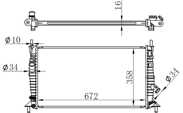 ORIS RADYATÖR BRAZİNG FOCUS II 04-12 CMAX 1.6Tİ 1.8 2.0 05-07-10 VOLVO S40 1.6 1.8 2.0 C30 C70 V50 OEM: 3M5H8005RK-8603621-30665934 - ORIS BFR501016 kodlu oto yedek parça
