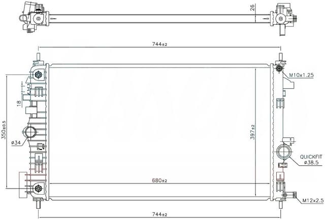 ORIS SU RADYATÖRÜ OPEL INSIGNIA A 09>17 OTOMATİK 1.6 CDTI - 2.0 CDTI B16DTH-DTJ-B20DTH OEM: 95530545-39086761-13437347-1300374 - ORIS BOP572026 kodlu oto yedek parça